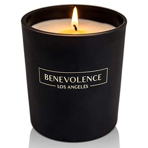 Premium Rose & Sandalwood Scented Candles, Highly Scented Candle, 8 oz 45 Hour Burn, Relaxing Soy Candles Scented, Soy Candle, Aromatherapy Candles, Essential Oil Candle with Matte Black Gift Box