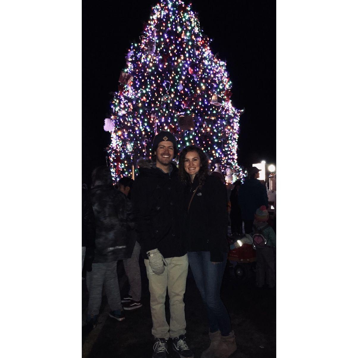 2018 Anthony and Mary-Eliza went to see the tree lighting with some friends in Gunnison, Colorado.