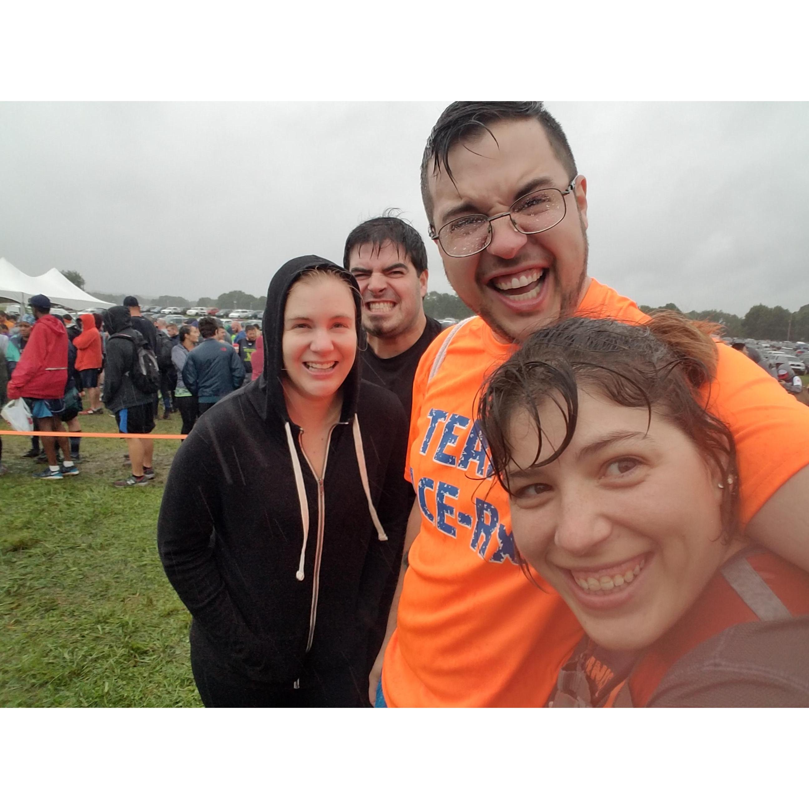 Mud Run in Pittsburgh with Nick and Rachel...in freezing temperatures...with ice cold rain coming down....SORRY NOT SORRY!