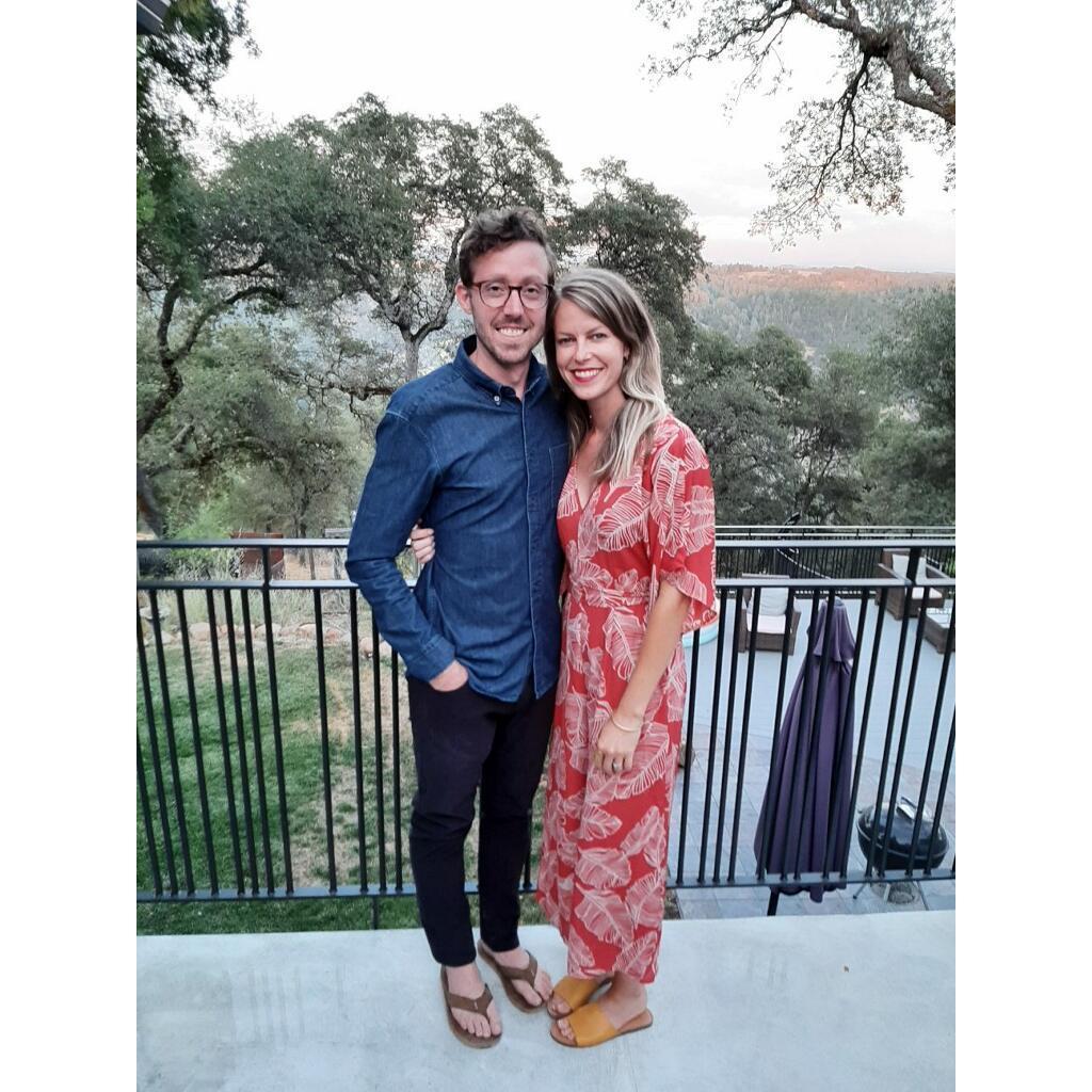 An engagement celebration one year after meeting in Albuquerque.