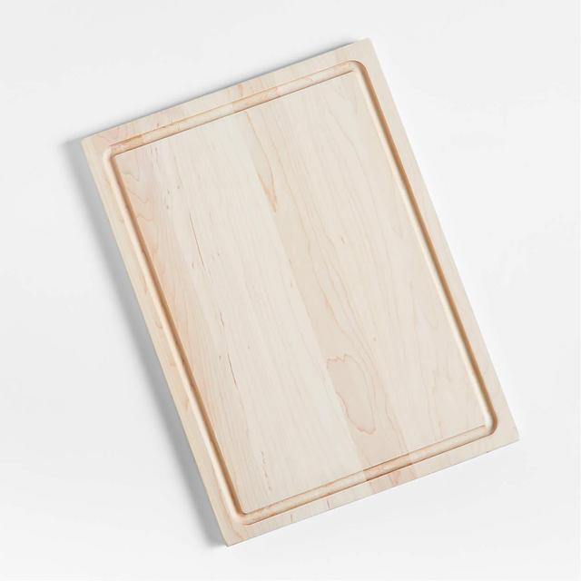 Crate & Barrel Reversible Maple Wood Cutting Board 18"x13"x0.75"