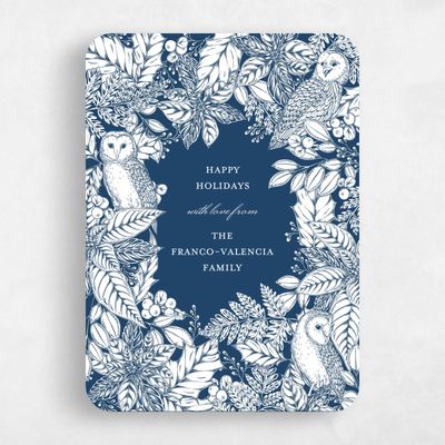Blue Rounded Holiday Card - Higbee Frame