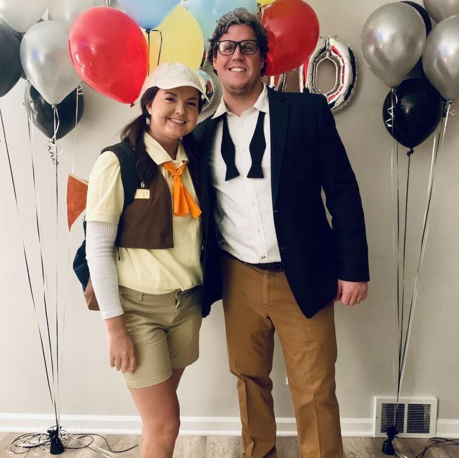 We dressed up as characters from the movie 'Up' for Halloween!