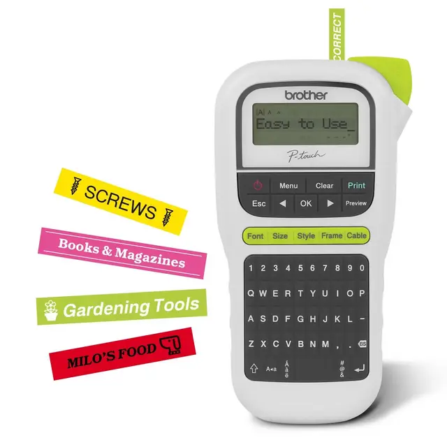 Brother P-touch PT-H110 Handheld Label Maker: Portable, White, No Wireless, AAA Battery, Microsoft Windows Compatible