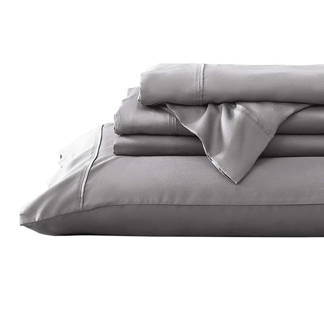 Valeron 100% Tencel Modal Sateen Woven-Luxuriously Soft, Breathable, Cooling Beech Tree Fiber-Sheet Set, Queen, Silver