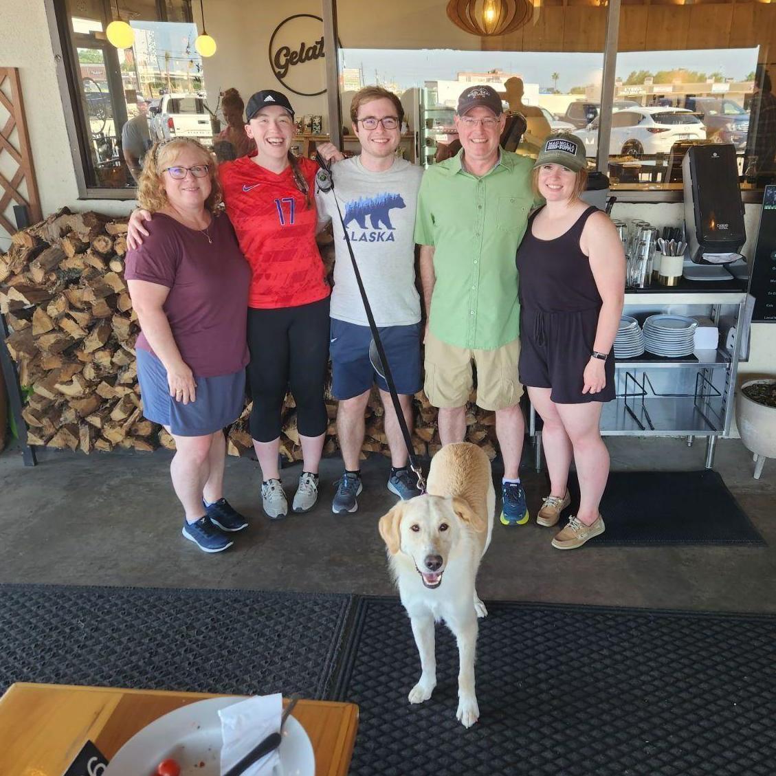 Celebrating the day he asked, and she said yes - featuring the Barney Family!