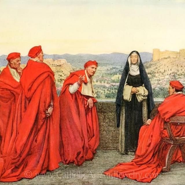 St. Catherine of Siena by Eleanor Fortesque Brickdale 11x14 with Gold Frame