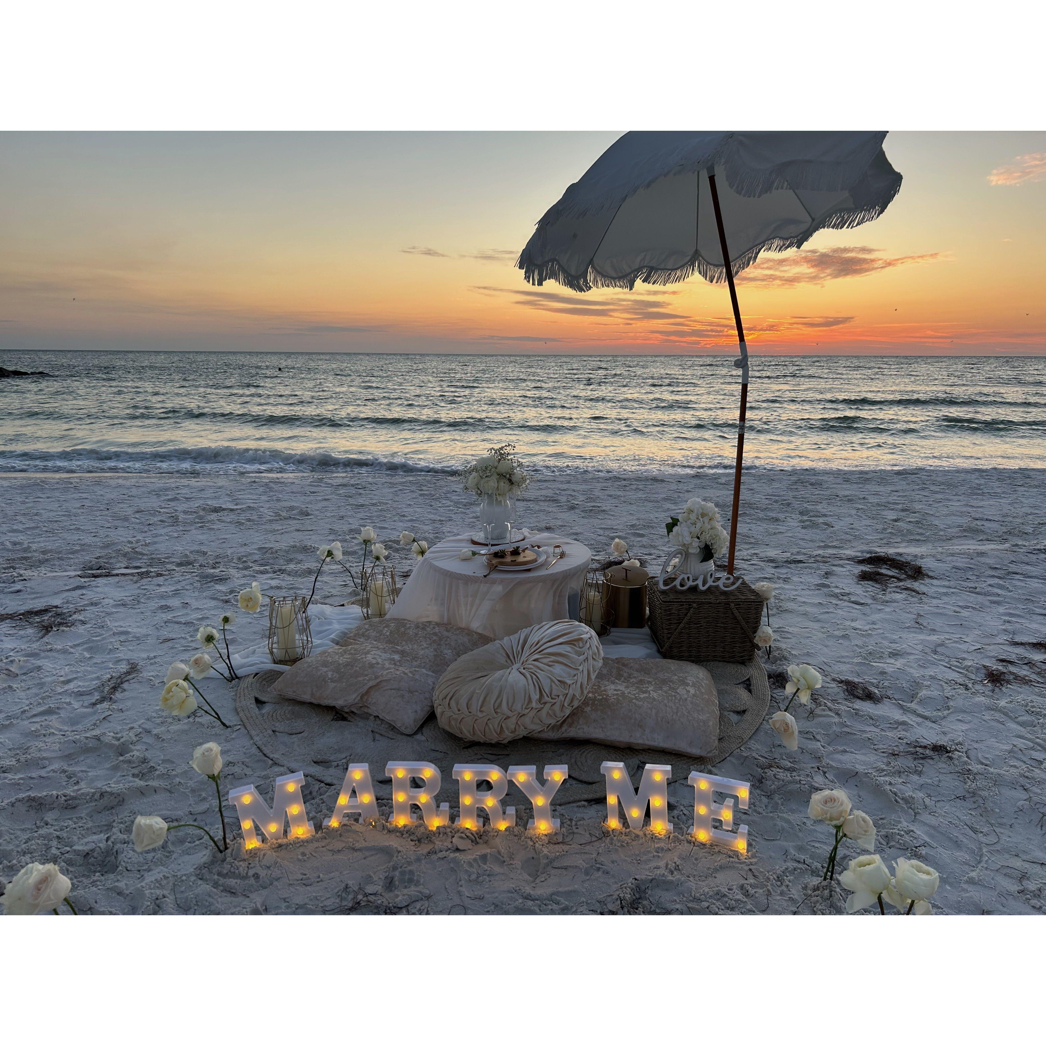 9.22.23 - Celebrated our engagement with a sunset picnic