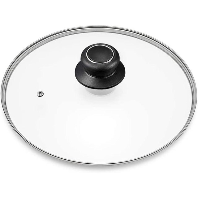 15 Inch Tempered Glass Lid Replacement Cover for 15" Cast Iron Skillets, Frying Pans, Pots and Wok, Clear