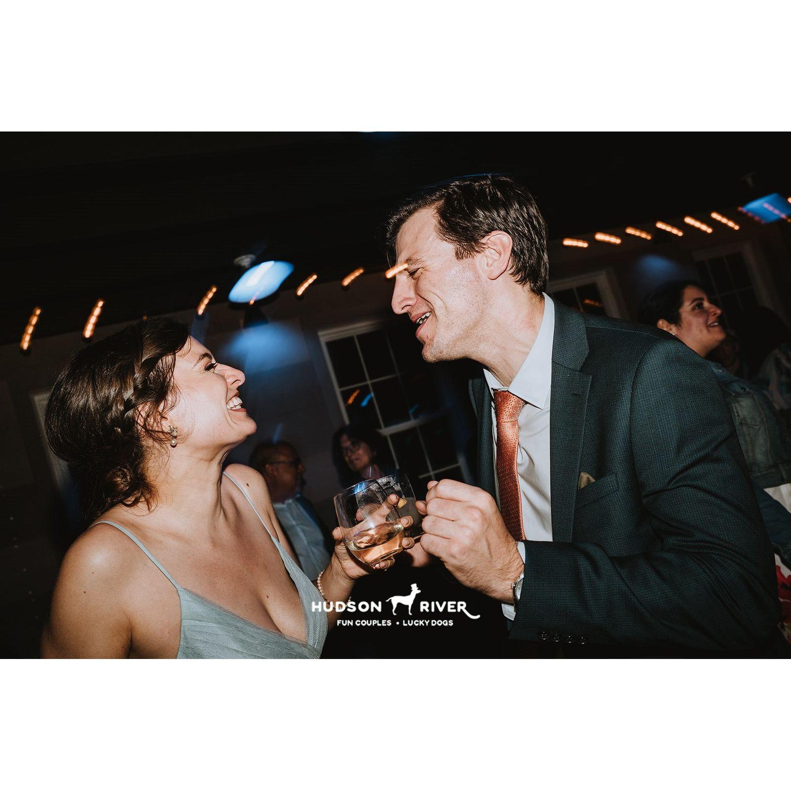 At Abby and Nathaniel's wedding, we danced all night. This candid caught us in a fun moment!