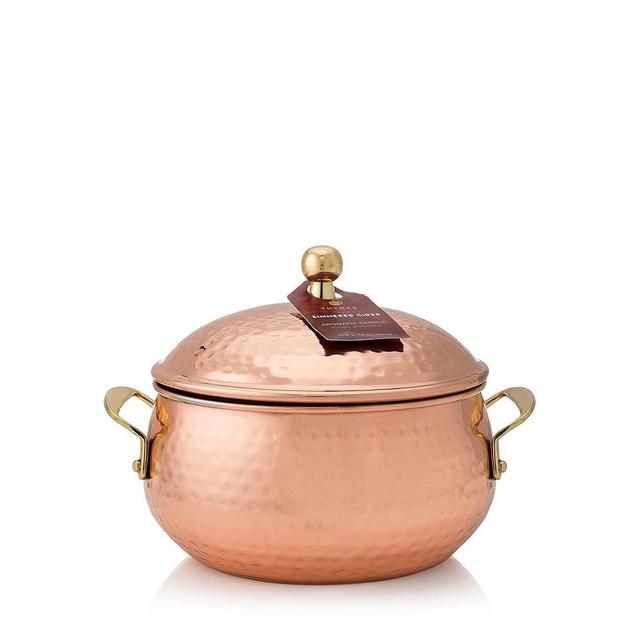 Thymes Simmered Cider Copper Pot 3-Wick Candle - Warm & Spicy Scented Candle with Notes of Apple, Clove, and Cardamom - Luxury Home Fragrance - Copper Candle (18 oz)