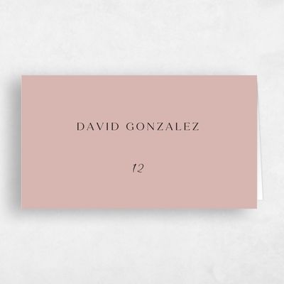 Dusty Rose, Pink Wedding Place Card - Colbie