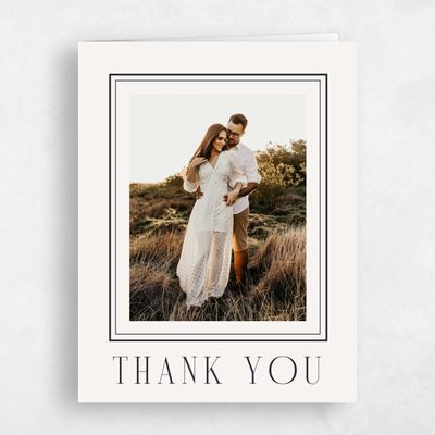 Light Oatmeal, Beige Wedding Thank You - Agate Photo