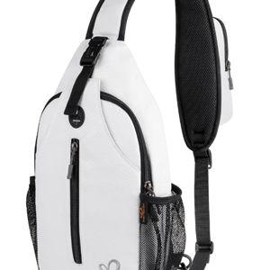 White - WATERFLY Crossbody Sling Backpack Sling Bag Travel Hiking Chest Bag Daypack
