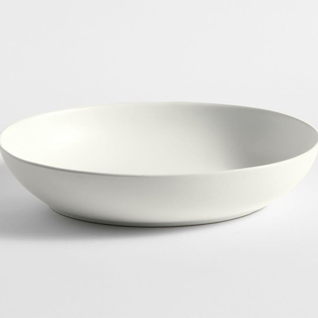 Mason Stoneware Oval Serving Bowl, Large (10.5" W x 13.5" L) - True White