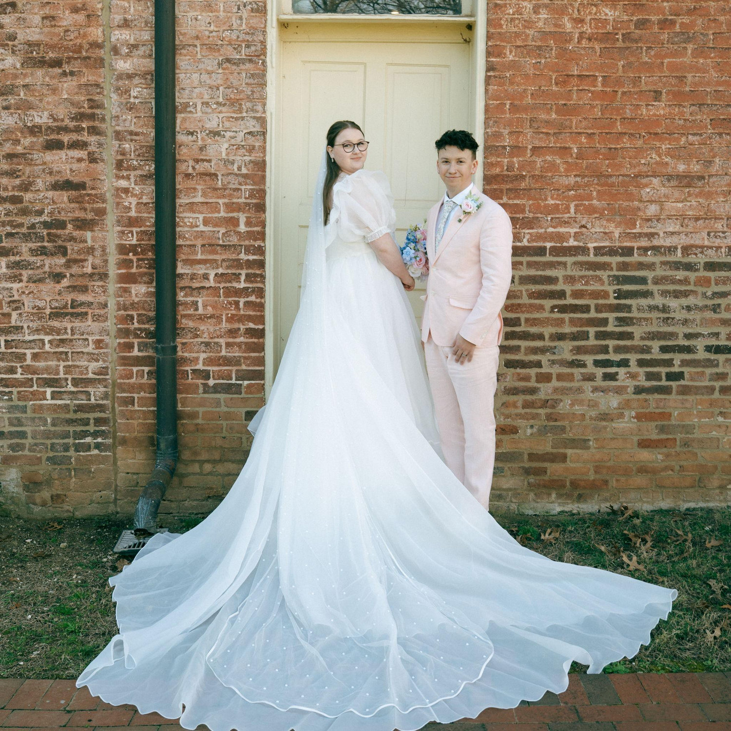 A moment for the dress and suit of course!