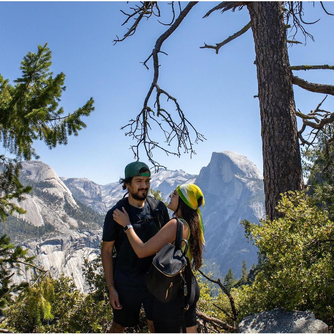 Hiking in Yosemite the day after we got engaged. August 8th, 2020.