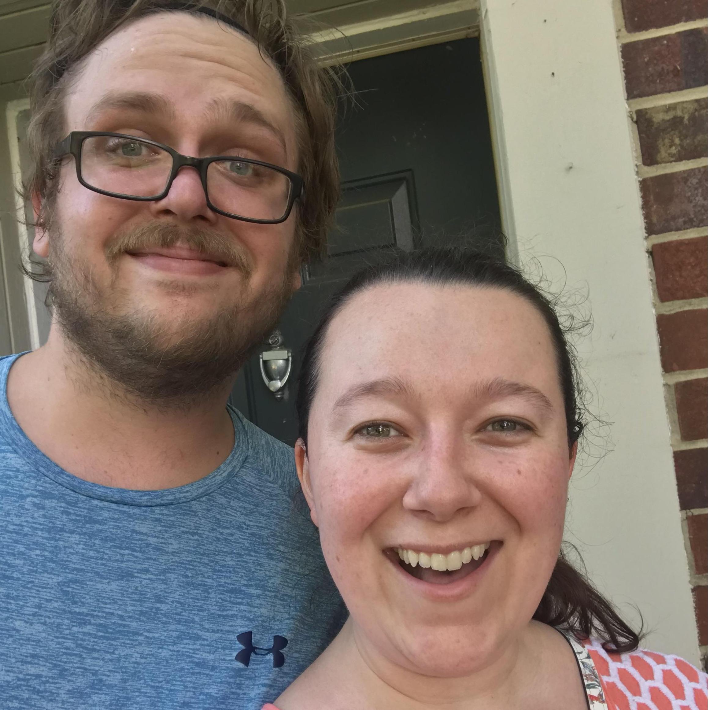 Us outside of our first apartment