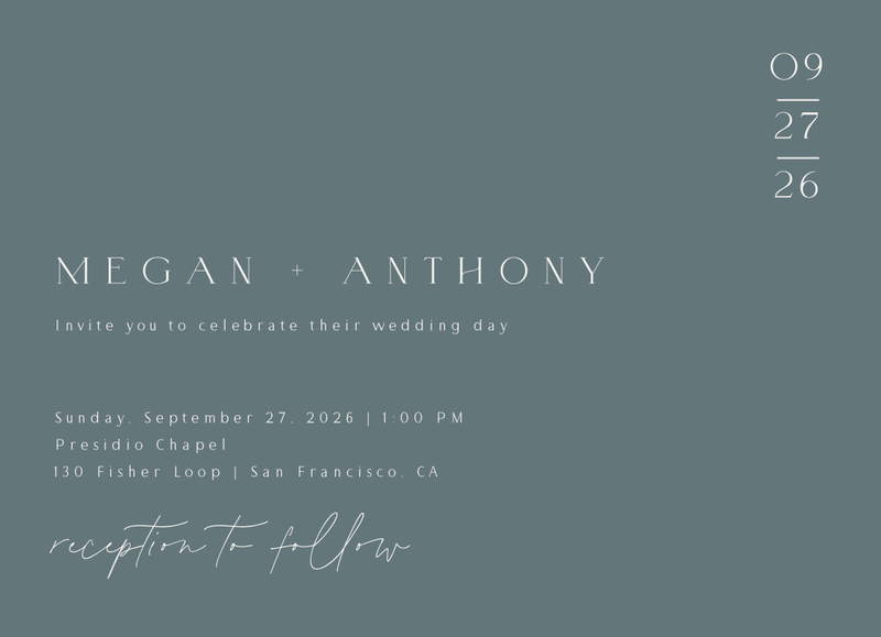 Avinyo Landscape | Blue Spruce | Zola Wedding Invitations