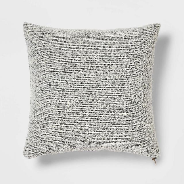 Woven Cotton Textured Square Throw Pillow Light Taupe - Threshold™
