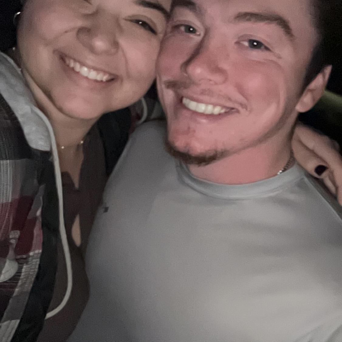 Our very first photo together! It was so cold out here when we took it!