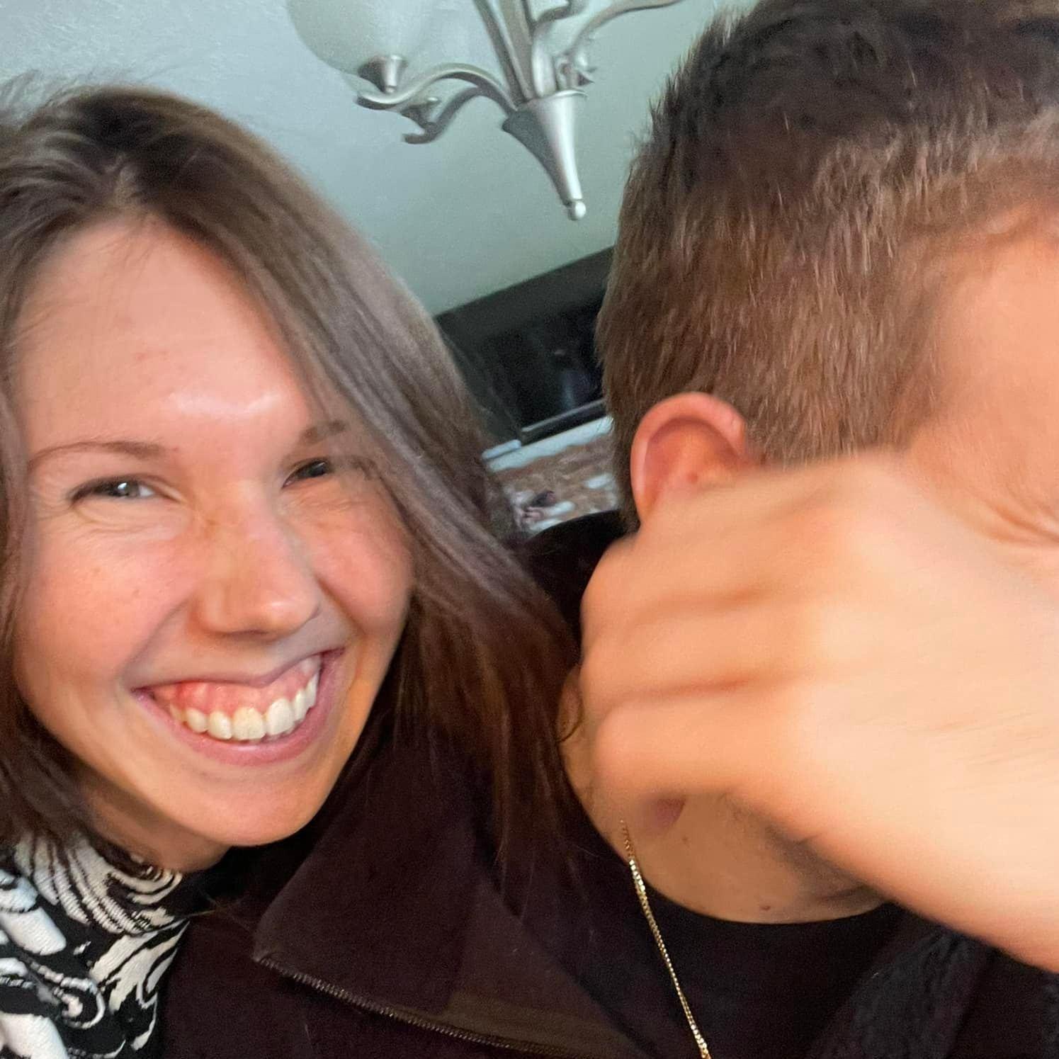 Logan really didn't want to talk a photo