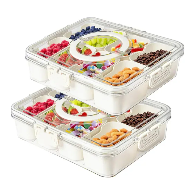 NewHome Organizer with Lid & Handle for Parties, Weddings, Candy, Nuts, Cookies & Fruit" White