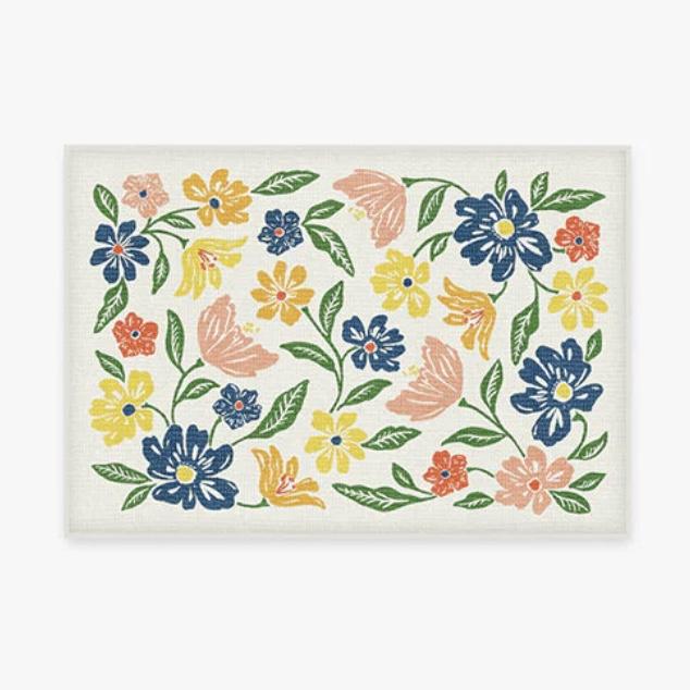 Bella Bouquet Multicolor Bath Mat | Ruggable