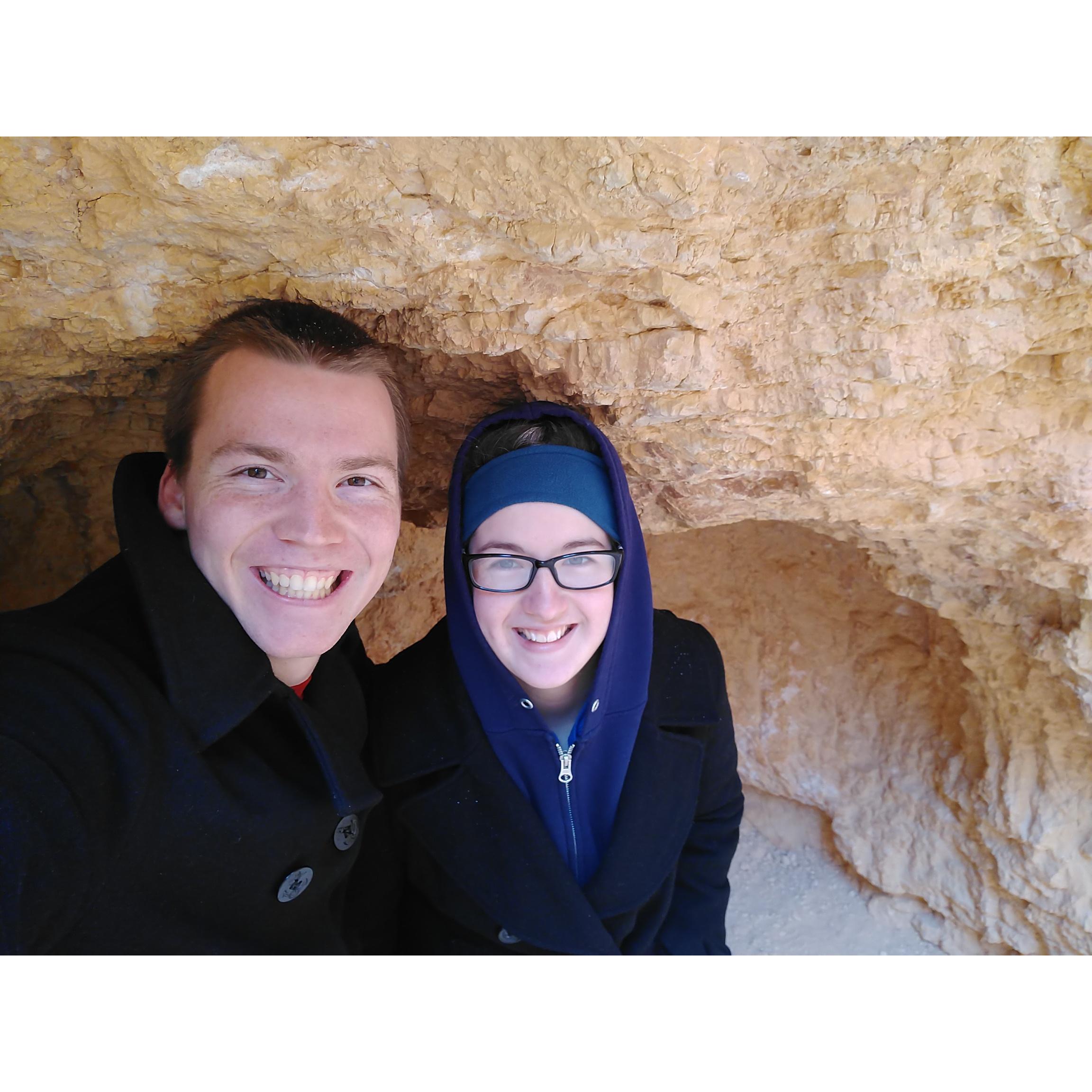 Shivering at Bryce Canyon, Utah