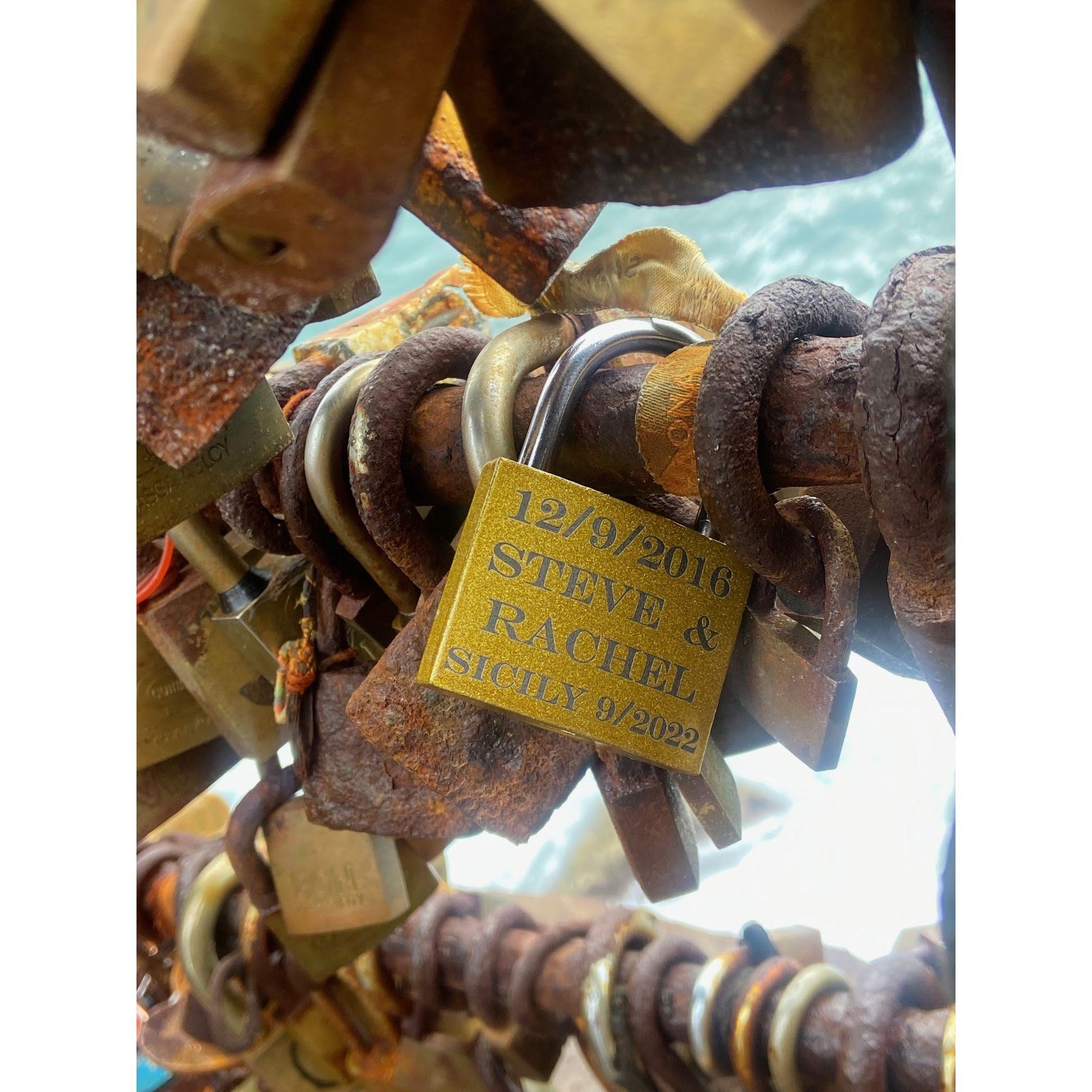 Our love lock remains in Cefalu, Sicily awaiting our return