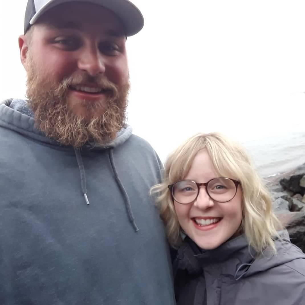 Walking along the shore of Lake Superior in Duluth.