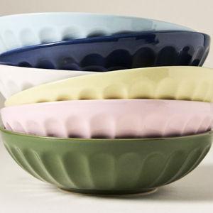 The Latte Stoneware Pasta Bowls, Assorted Set of 6: Amelie Edition