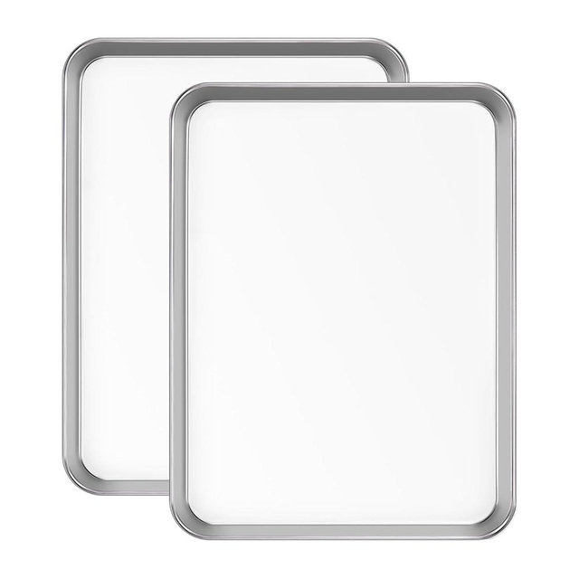 2-Pack Stainless Steel Baking Sheet Set – 16x12x1 Inch Commercial Grade Cookie Sheets, Heavy Duty Non-Warping Oven Safe Pan for Baking, Roasting & Cooking