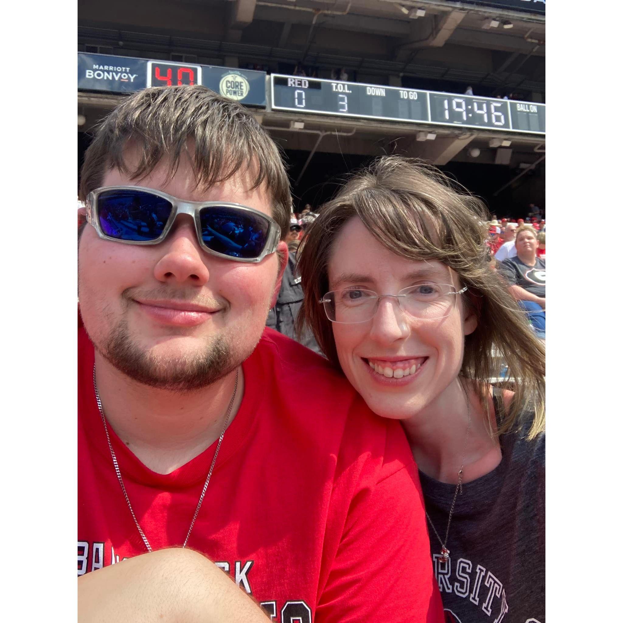 In April we went to spring training.