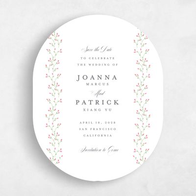 White Oval Wedding Save the Date - Ginevra Portrait