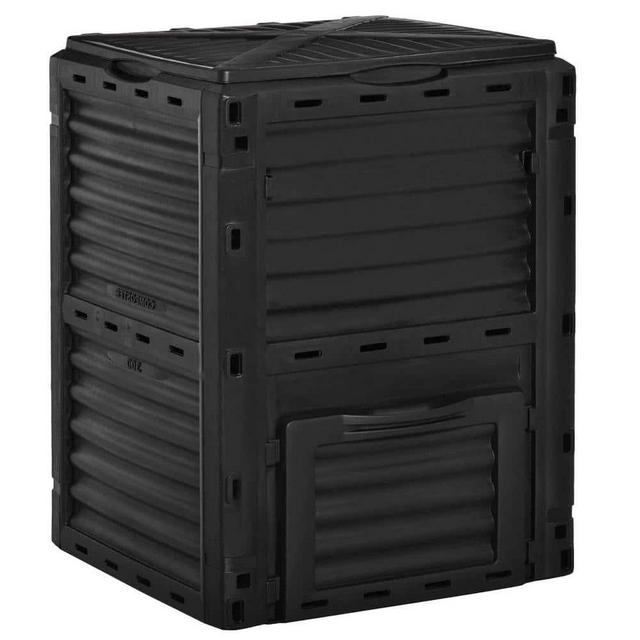 80 Gal. Large Capacity Stationary Composter Garden Compost Bin in Black