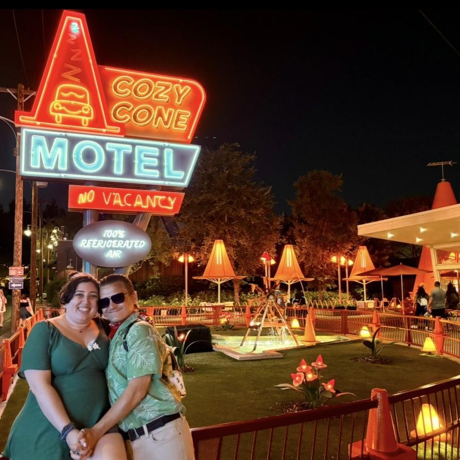 Clayman and Alanna in Disneyland