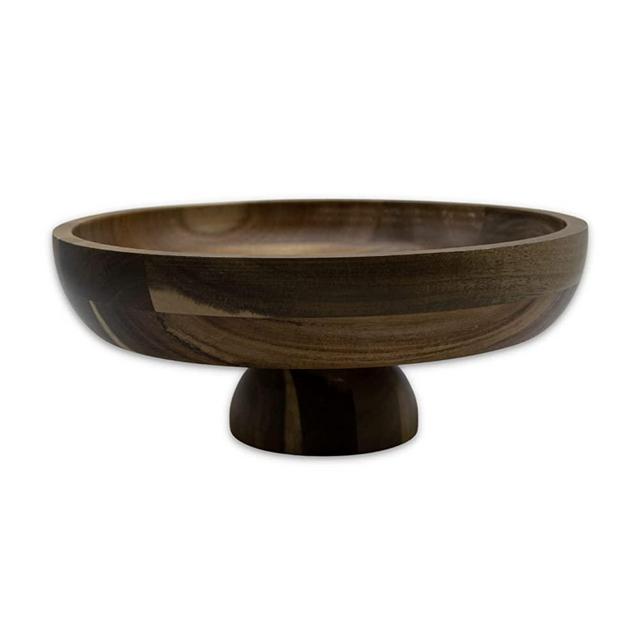 Chloe And Cotton Large 12-Inch Acacia Wood Serving Bowl For Fruit, Salad, Snacks, Home Décor