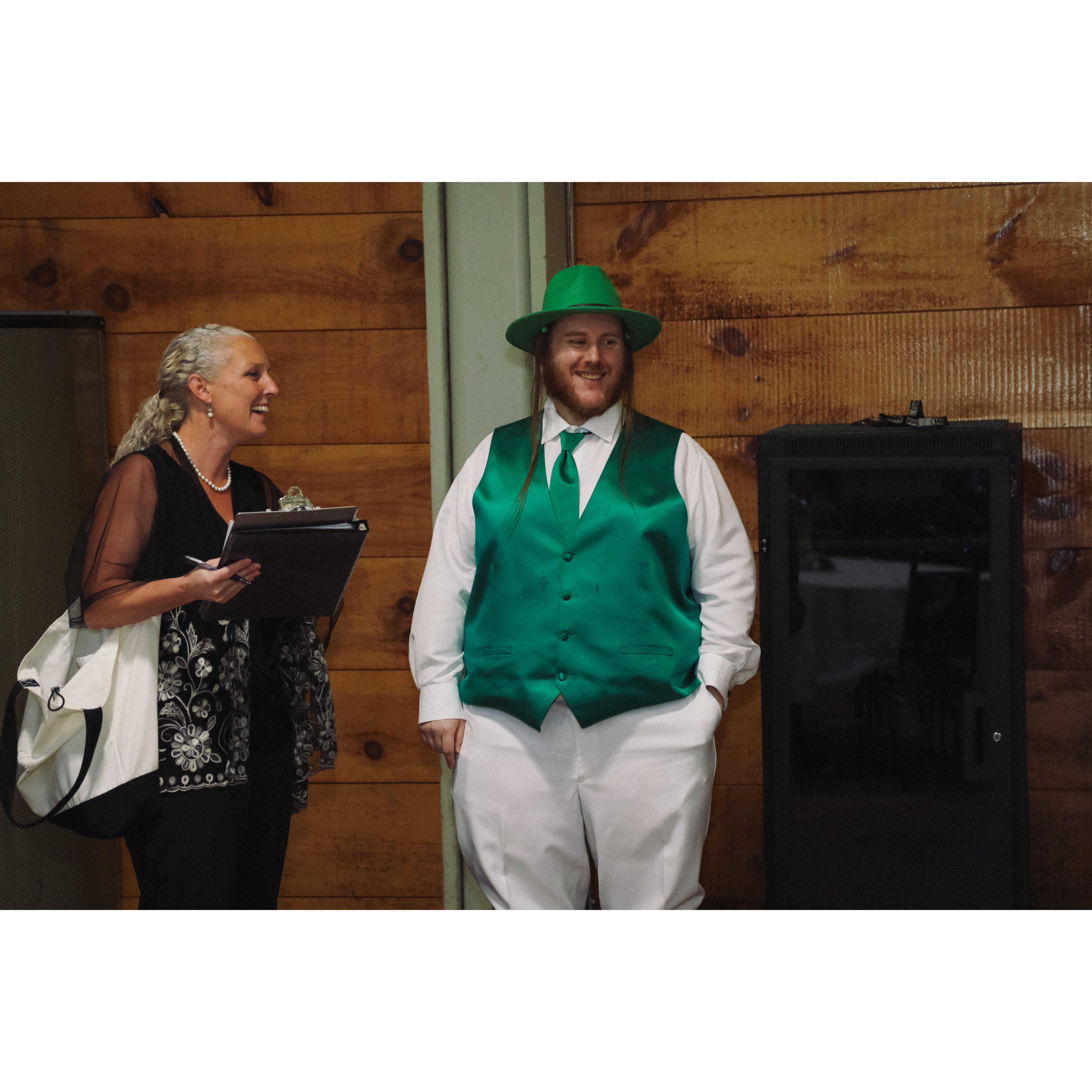 pre-ceremony with Herb and our officiant