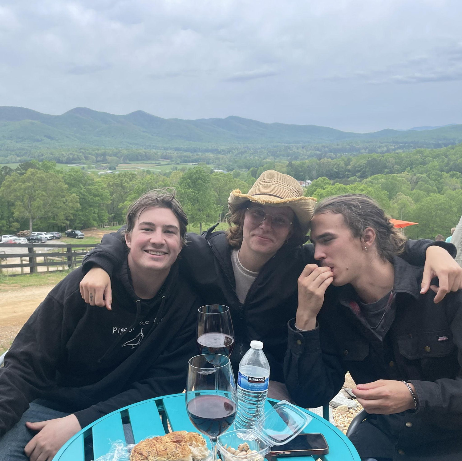 The Three Musketeers after horse back riding at Track Rock.