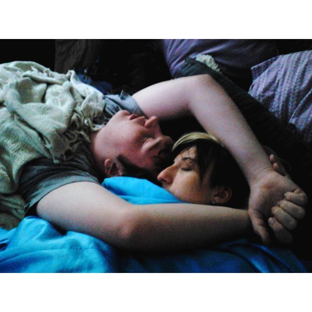 This is our first photo together. We had fallen asleep 5 movies into a LotR marathon. Then, Rianna snapped this pic.
