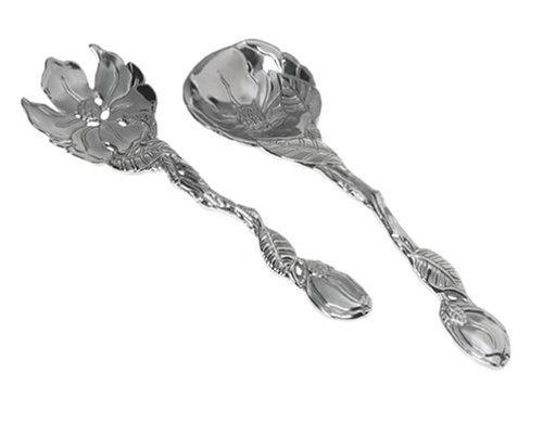 Arthur Court Designs Aluminum 11" Long Magnolia Salad Serving Set