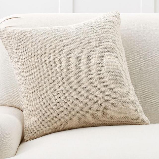Faye Textured Linen Pillow: 20 Inches Cover - Set of 2, 20 x 20", Flax