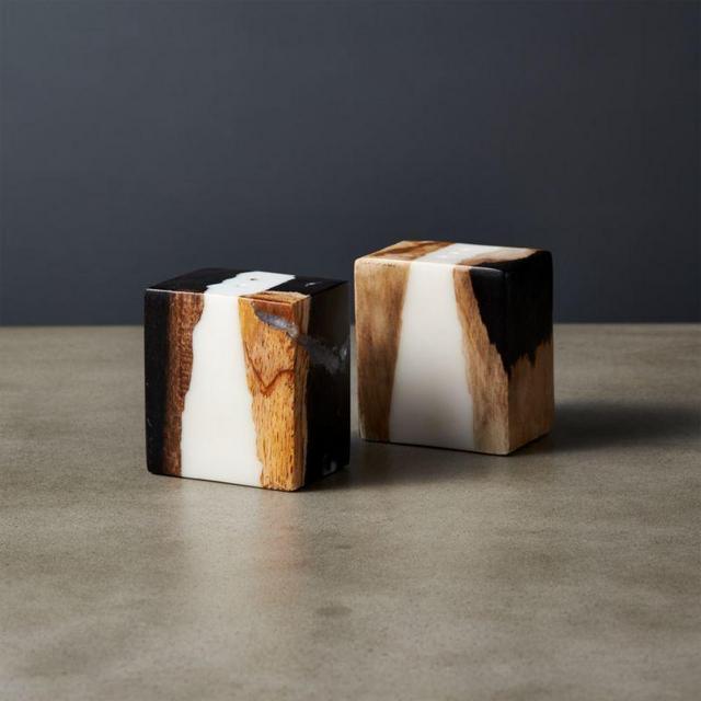 Malcolm Petrified Wood Salt and Pepper Shaker Set
