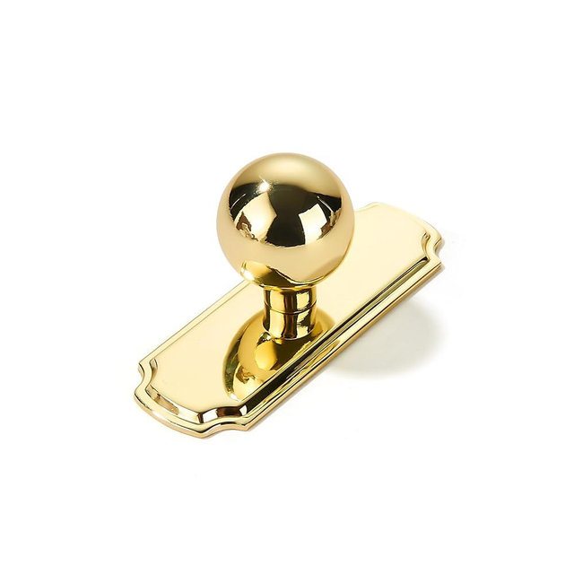 khtumeware 10-Pack Heavy Duty Solid Backplate for Cabinet Knobs Polished Brass Drawer Knobs with Backplate Suitable for Dresser and Kitchen Cabinet Hardware.