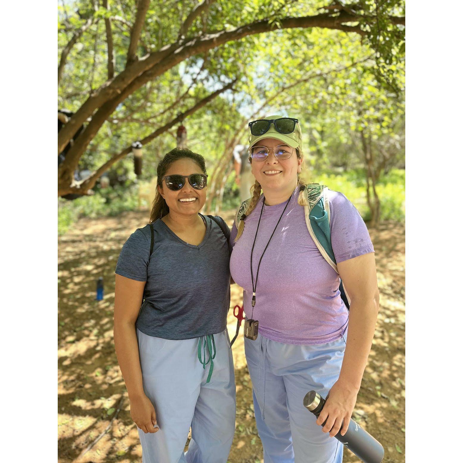 Nat and Sofiah at a clinic site in Kenya