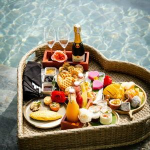 Floating breakfast on our honeymoon