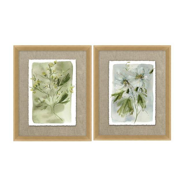 Whitlow Grass in Sage & Cosmos in Mist by Kelly Ventura, Set of 2, 13"x16"