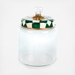 Emerald Check Enamel Kitchen Canister