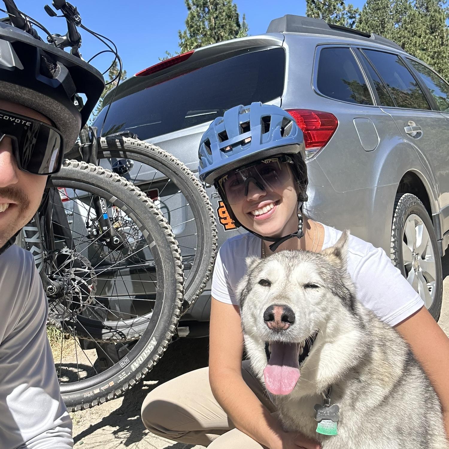 We took Athena mountain biking! (She loved it)